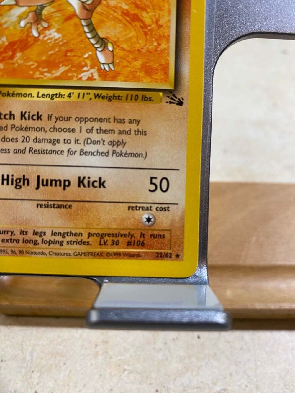 1999 Pokemon Fossil Set Hitmonlee Holo 22/62 - Picture 3 of 11
